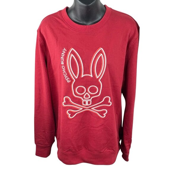 Psycho Bunny Tops - Psycho Bunny Rio Red Gresham Bunny Logo French Terry Sweatshirt Women’s XXL